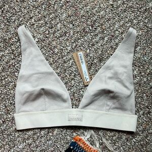 Skims cotton rib plunge bralette